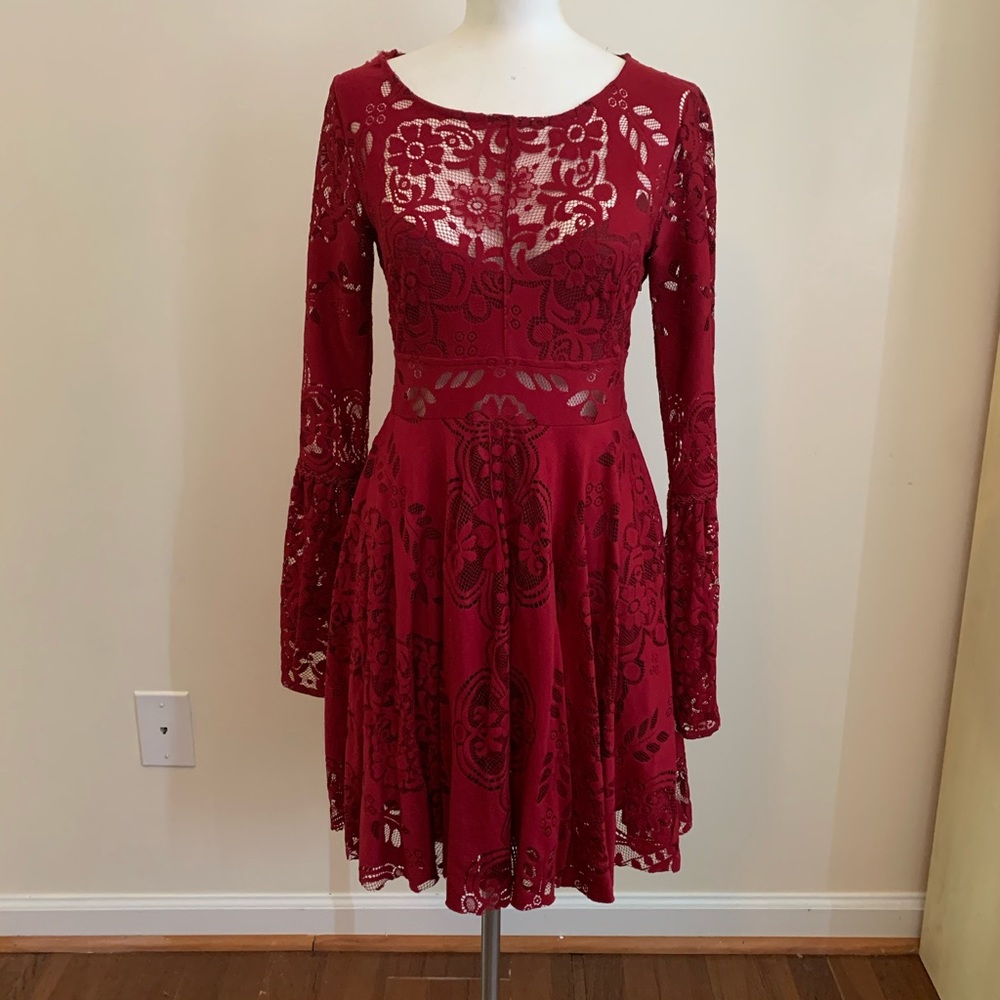 Red lace dress